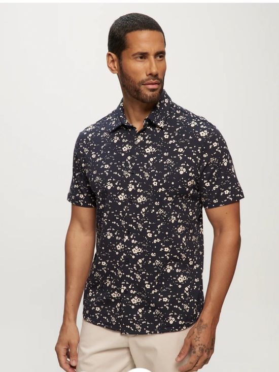 Other - JULIAN & MARK KNIT AOP FLORAL SHIRT IN NAVY FLORAL Size L NWT